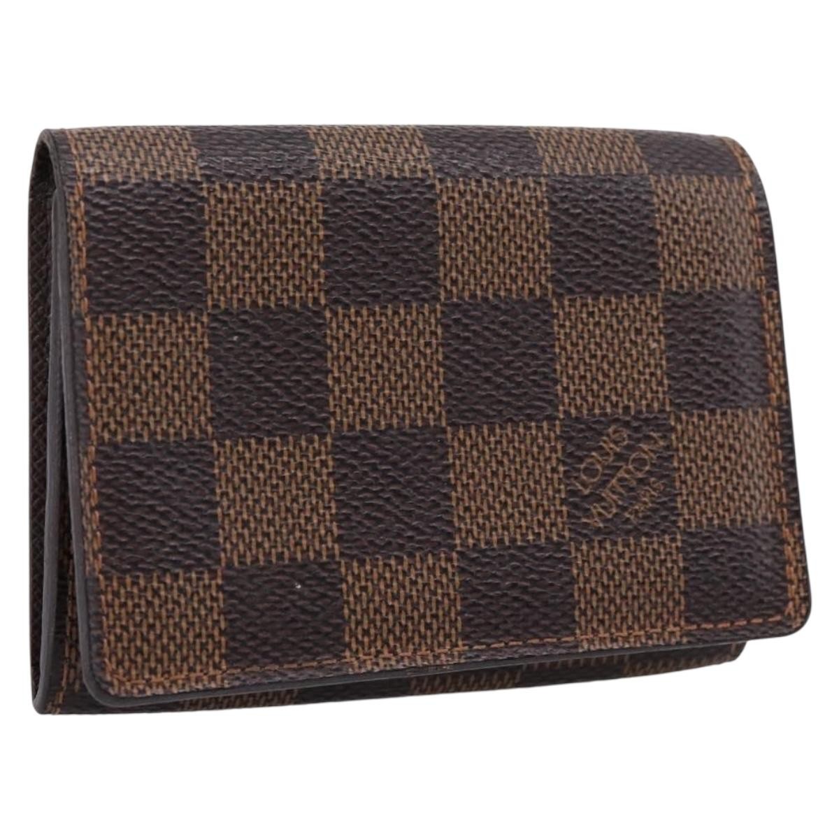 Louis Vuitton Business Card Case Damier Brown Canvas Card Holders Accessory (Pre-Owned)
