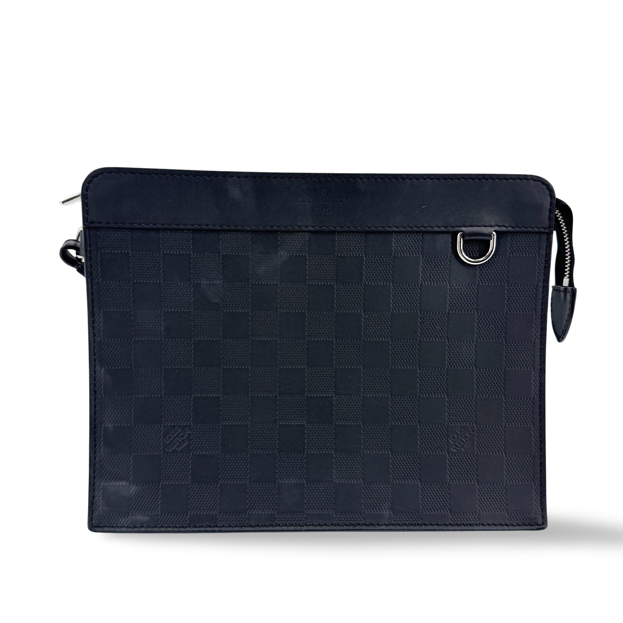 Louis Vuitton Standing Damier Infini Leather Black Leather Clutche & Pouche Bag (Pre-Owned)