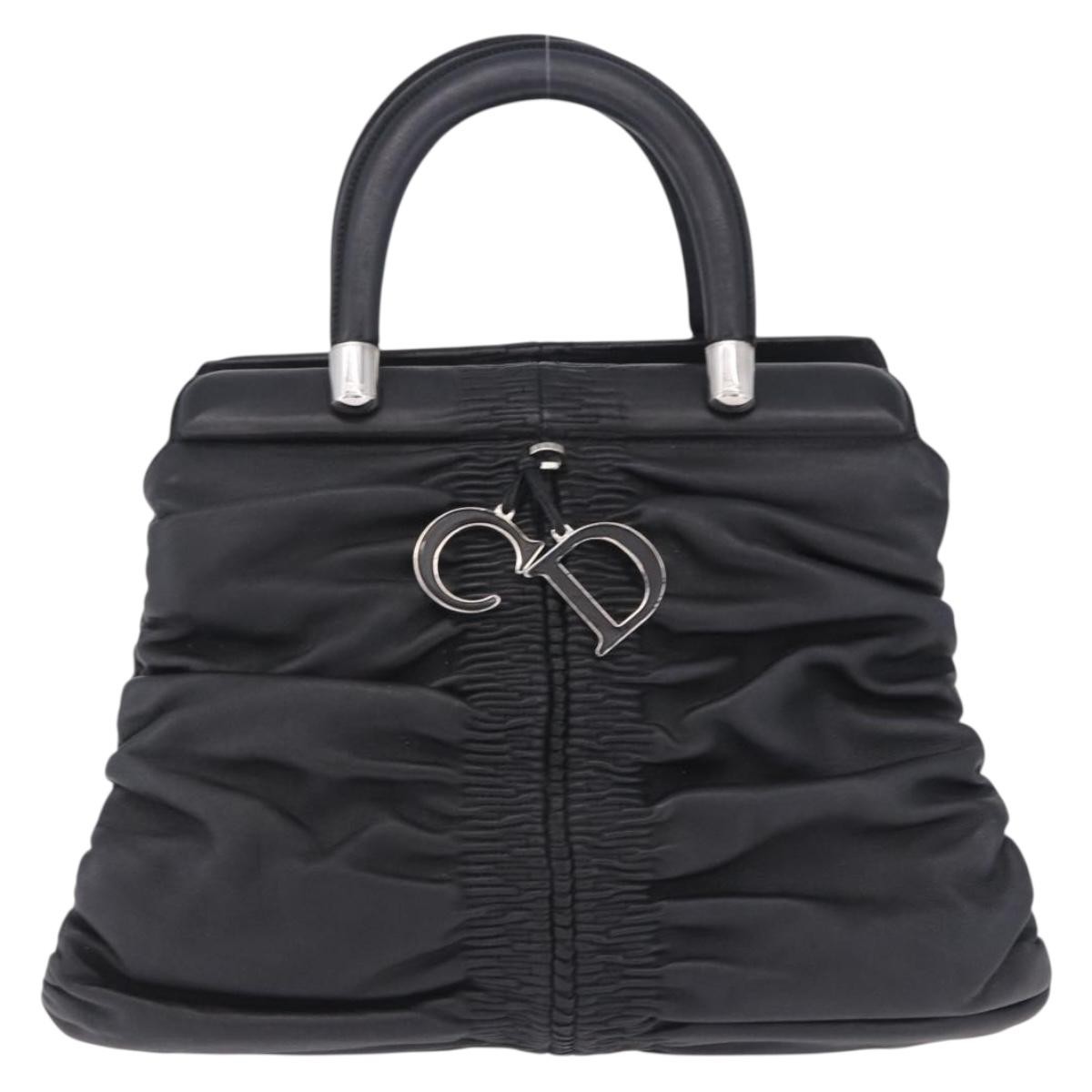 Christian Dior Karenina Lambskin Black Leather Tote Bag Bag (Pre-Owned)