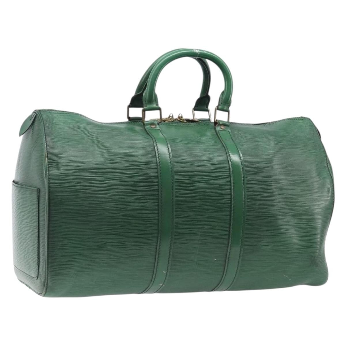 Louis Vuitton Keepall Epi Leather Green Leather Travel Bag Bag (Pre-Owned)