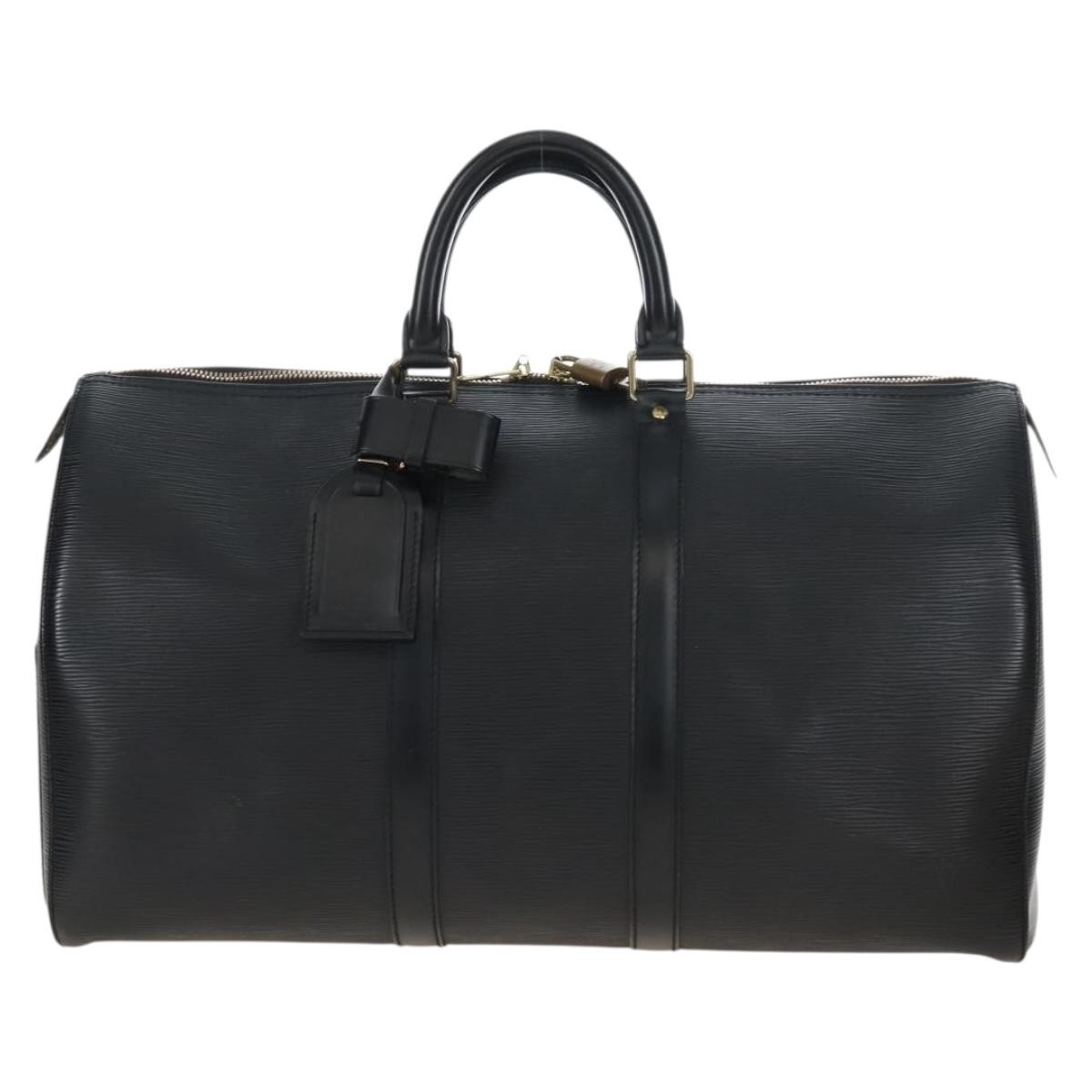 Louis Vuitton Keepall Epi Leather Black Leather Travel Bag Bag (Pre-Owned)