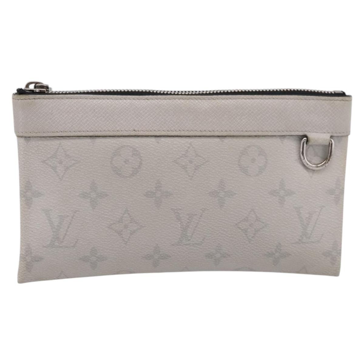 Louis Vuitton Discovery Pochette Monogram Taigarama White Canvas Clutche & Pouche Bag (Pre-Owned)