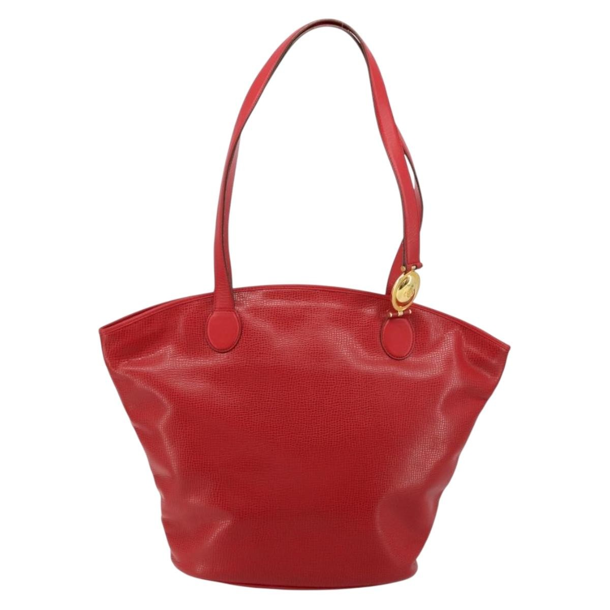 Christian Dior Vintage Cannage Quilt Patent Red Leather Shoulder Bag Bag (Pre-Owned)