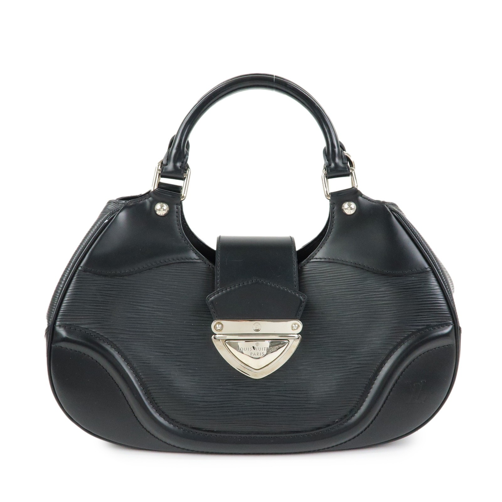 Louis Vuitton Montaigne Sac Epi Leather Black Leather Handbag (Pre-Owned)