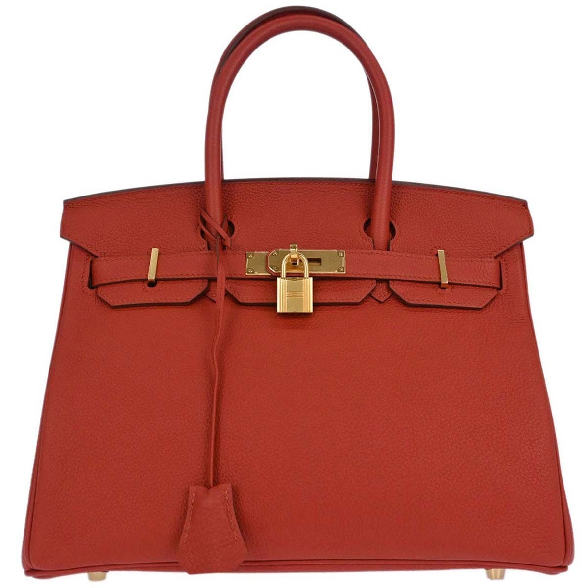 Hermes Birkin Red Togo With Gold Hardware Red Leather Handbag (Pre-Owned)