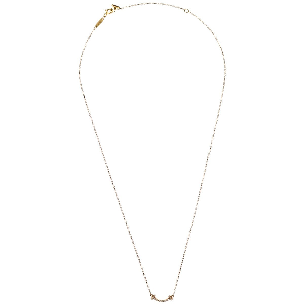 Tiffany & Co. T Smile Pendant 18K Yellow Gold With Diamonds Gold Yellow_Gold Necklace Jewelry (Pre-Owned)