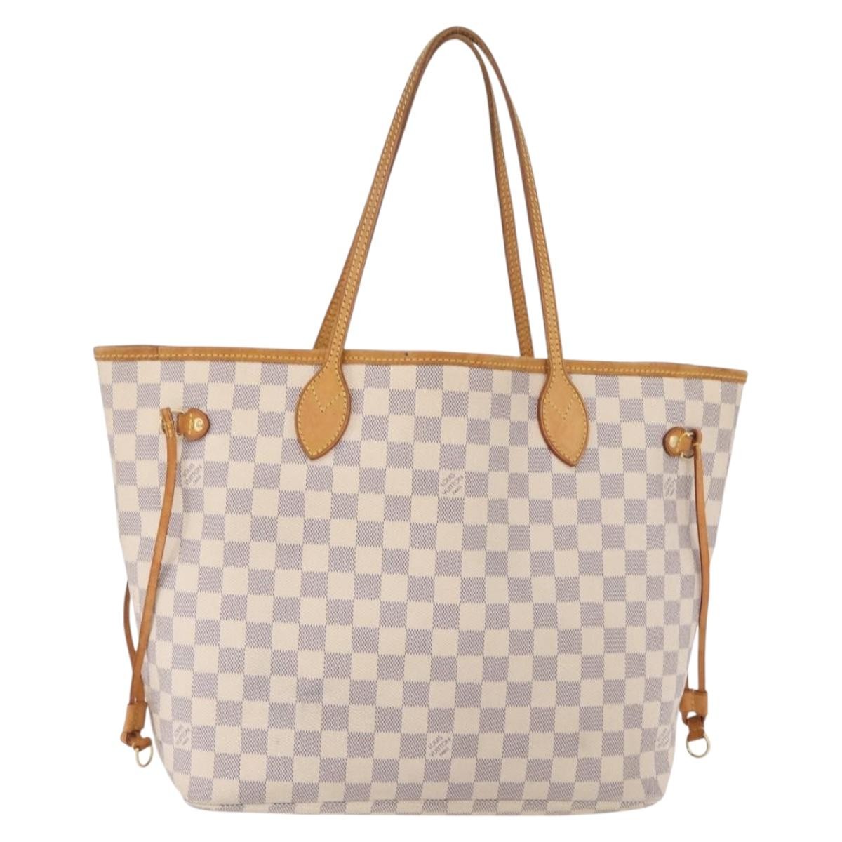 Louis Vuitton Neverfull Damier White Canvas Tote Bag Bag (Pre-Owned)
