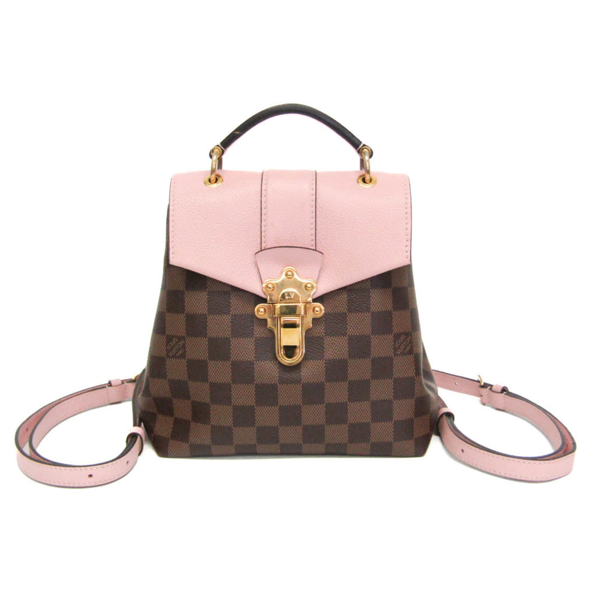 Louis Vuitton Clapton Damier And Leather Brown Canvas Backpack Bag (Pre-Owned)