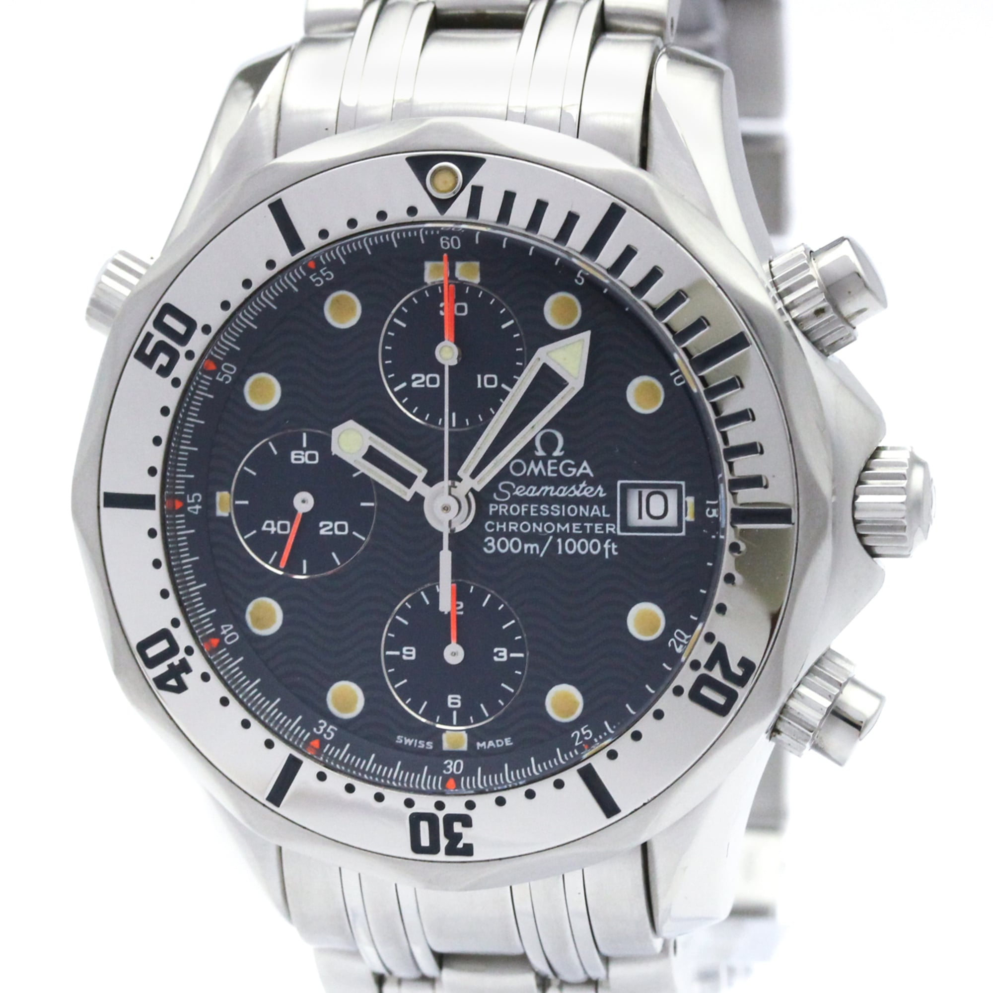 Omega Seamaster Diver 300M Chronometer Chronograph Automatic Stainless Steel Watch PreOwned