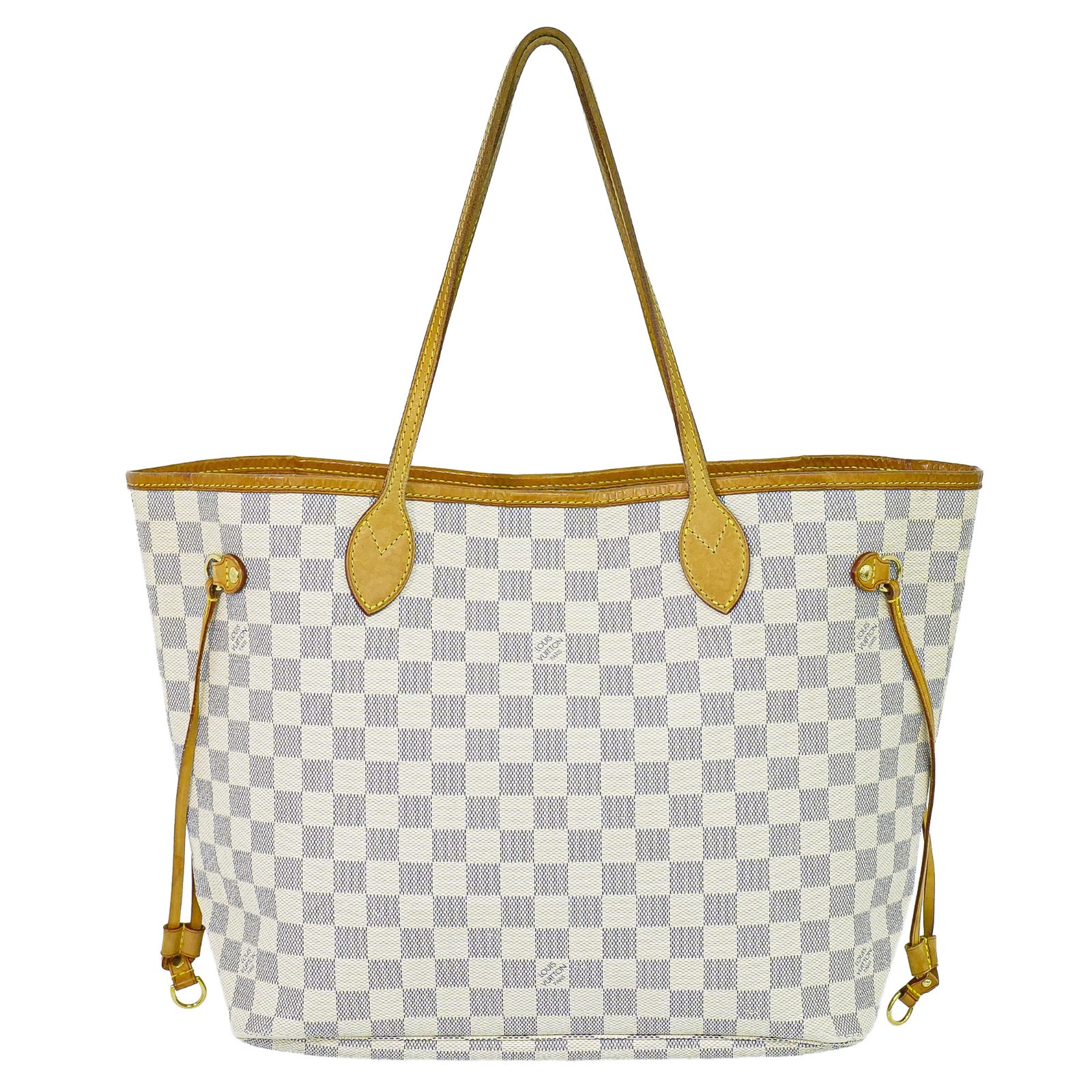 Louis Vuitton Neverfull Damier White Canvas Tote Bag Bag (Pre-Owned)