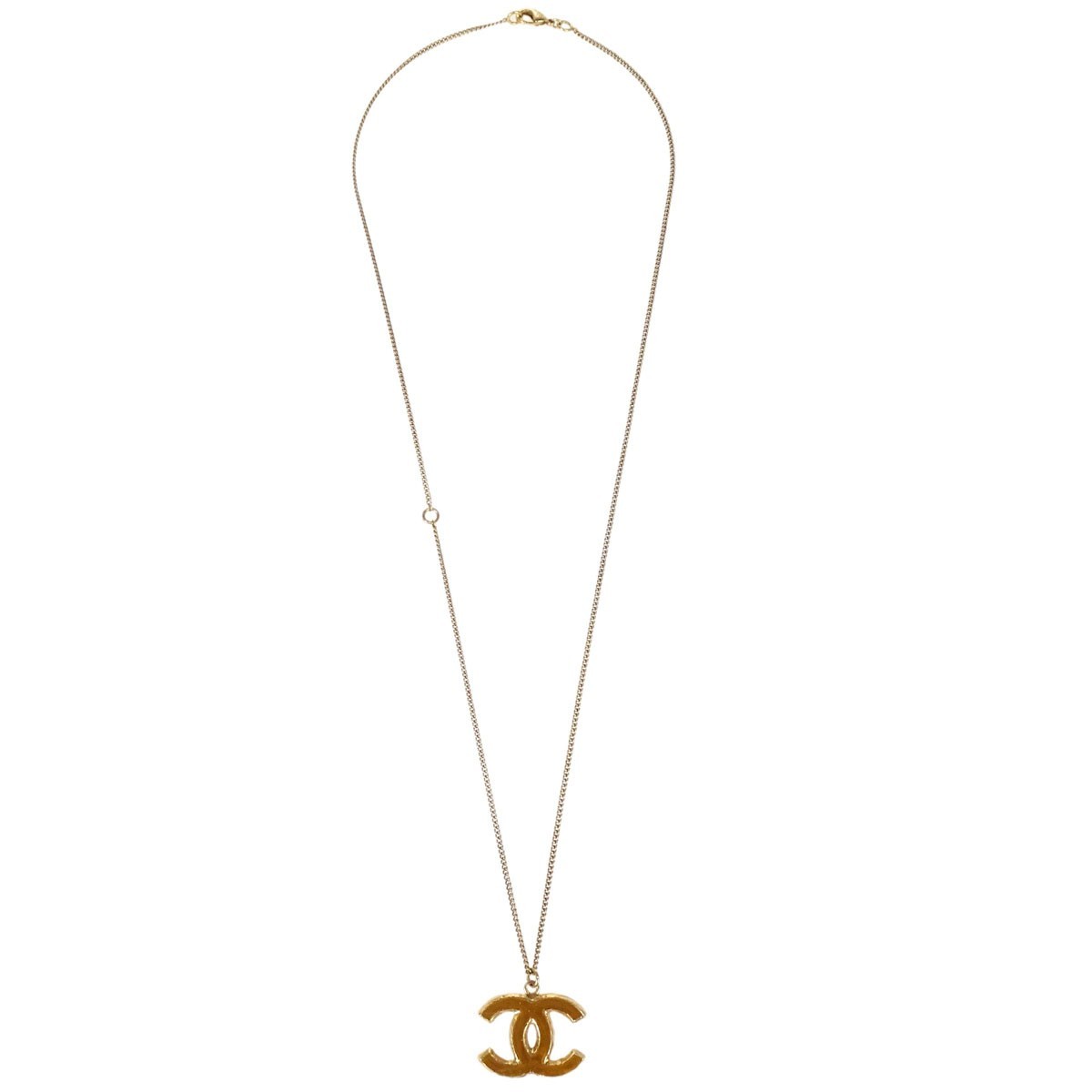 Chanel Vintage Cc Pendent Plated Metal Gold Gold_Plated Necklace Jewelry (Pre-Owned)
