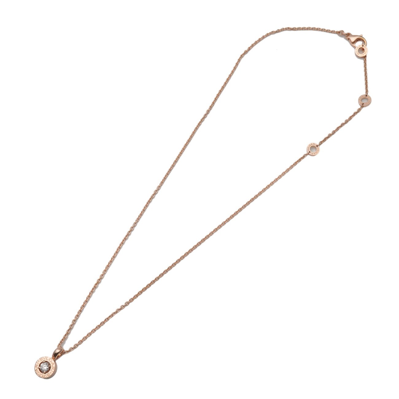 Bvlgari Bvlgari Bvlgari Solitaire Pendant 18K White Gold With Diamond Gold Rose_Gold Necklace Jewelry (Pre-Owned)