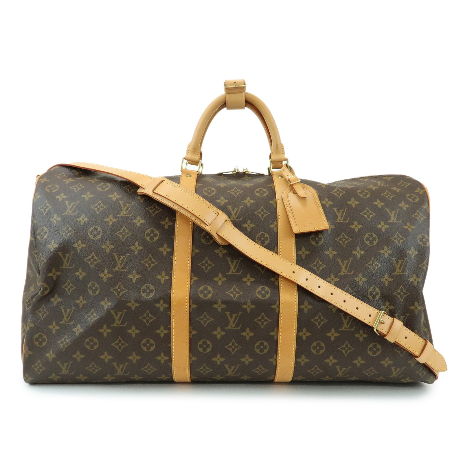 Louis Vuitton Keepall Bandouliere Monogram Canvas Brown Canvas Travel Bag Bag (Pre-Owned)