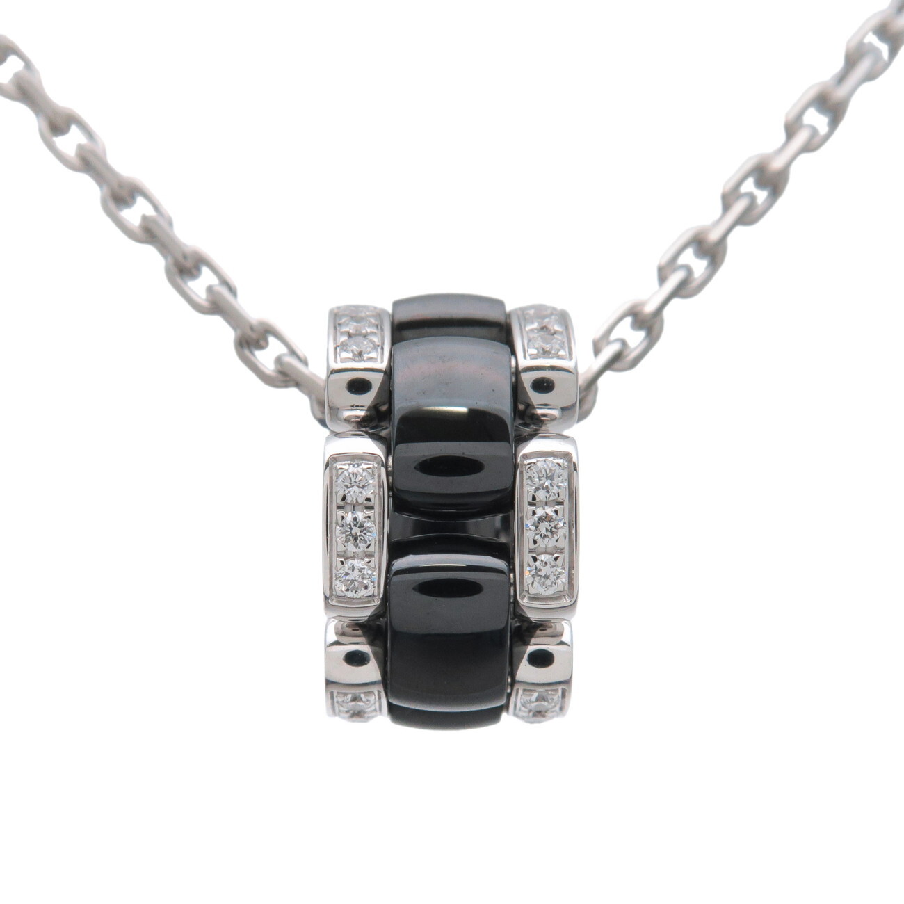 Chanel Ultra Pendant 18K White Gold With Diamonds And Hematite Silver White_Gold Necklace Jewelry (Pre-Owned)