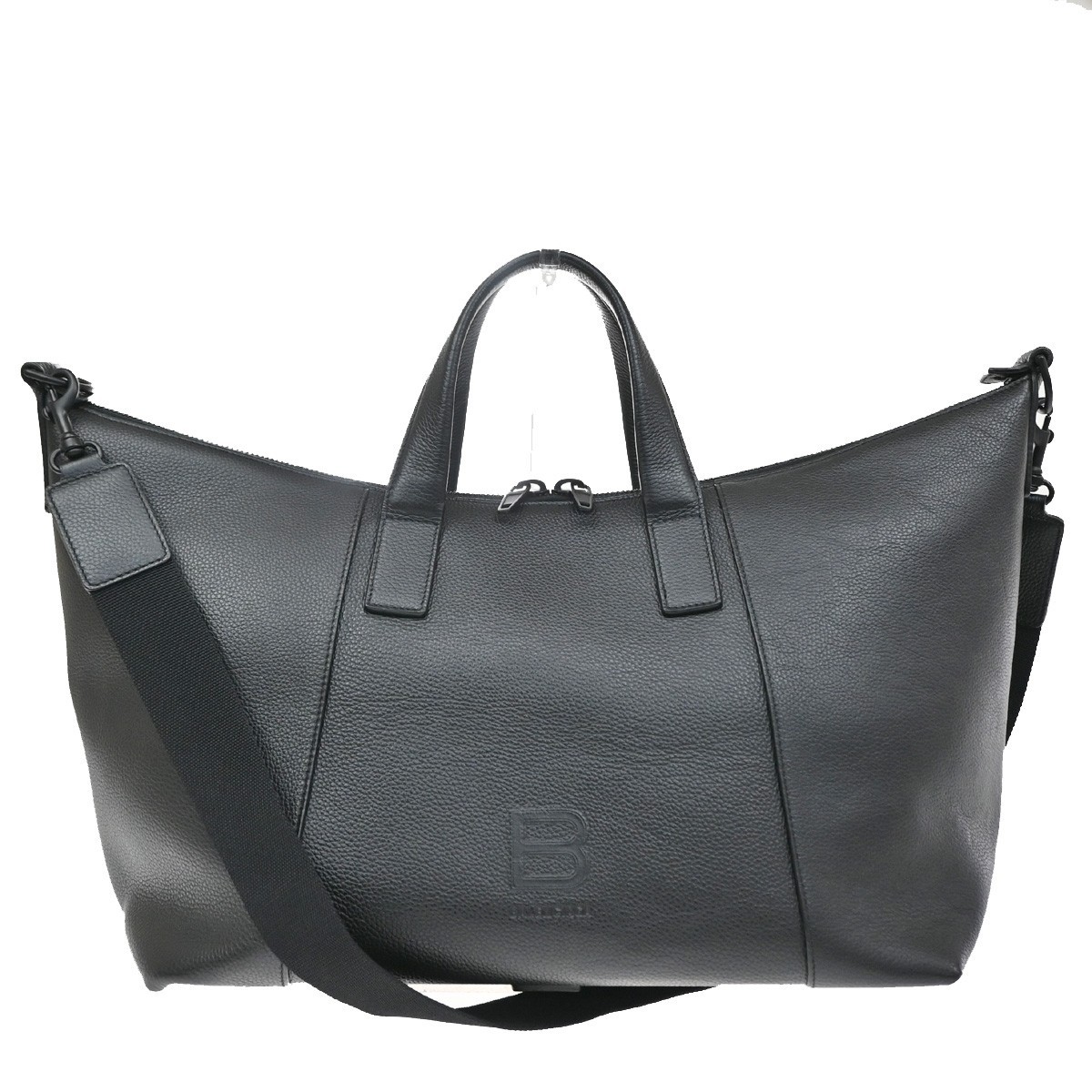 Balenciaga Hourglass Carryall Leather Black Leather Handbag (Pre-Owned)
