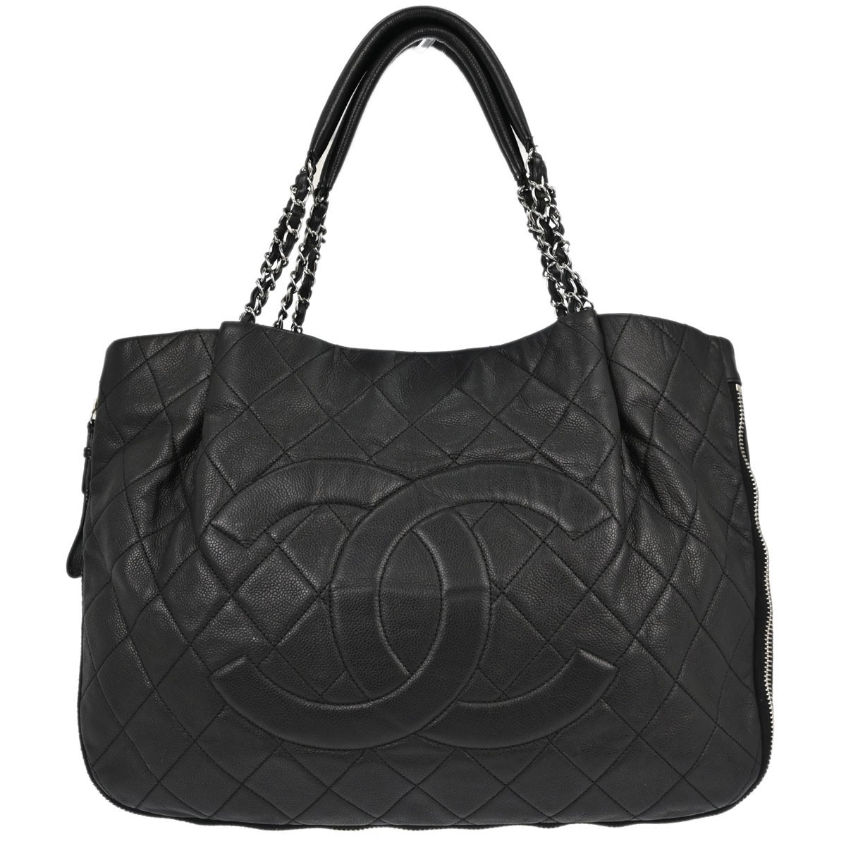 Chanel Timeless Cc Expandable Quilted Caviar Black Leather Tote Bag Bag (Pre-Owned)