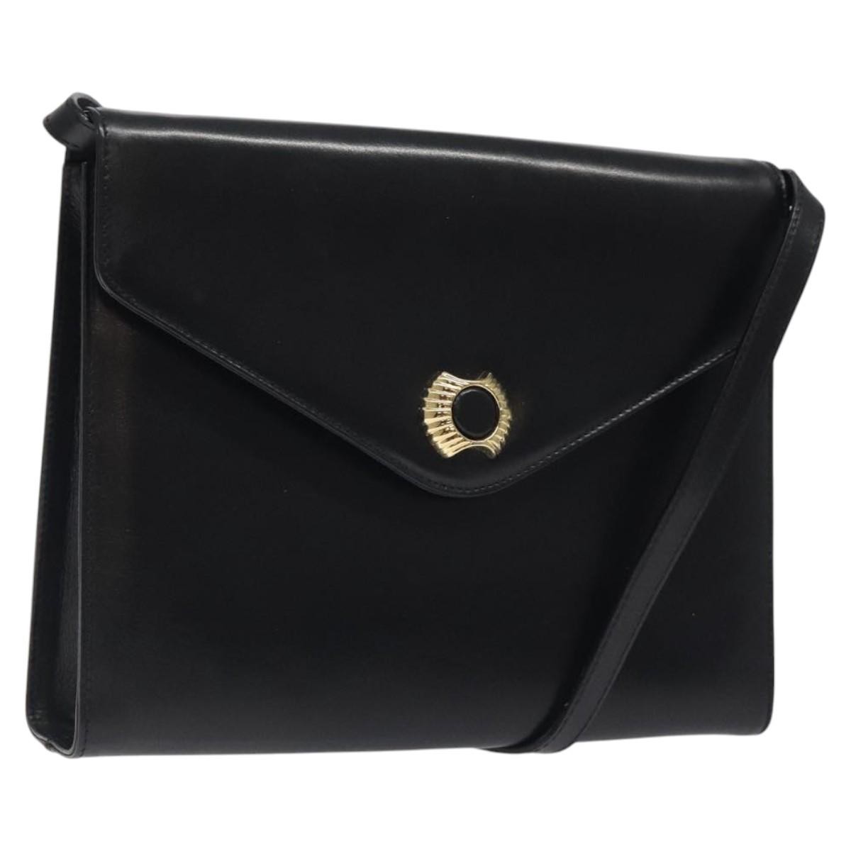 Salvatore Ferragamo Vintage Leather Black Leather Shoulder Bag Bag (Pre-Owned)