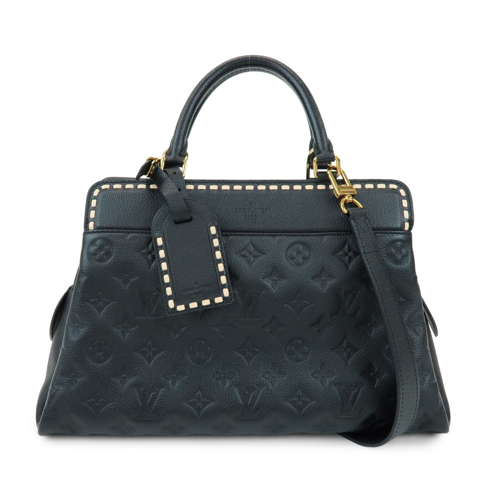 Louis Vuitton Vosges Whipstitch Monogram Empreinte Leather Black Leather Handbag (Pre-Owned)
