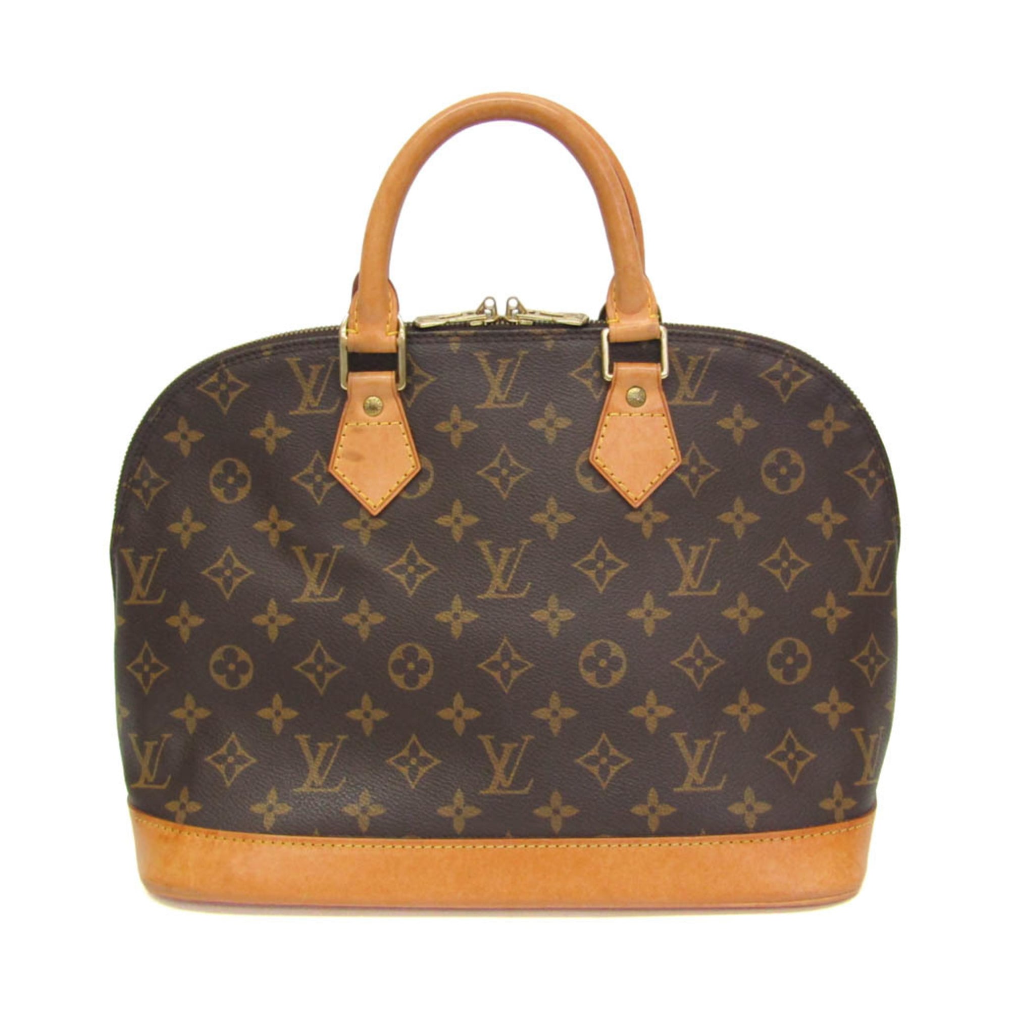 Louis Vuitton Alma Monogram Lace Leather Brown Canvas Handbag (Pre-Owned)