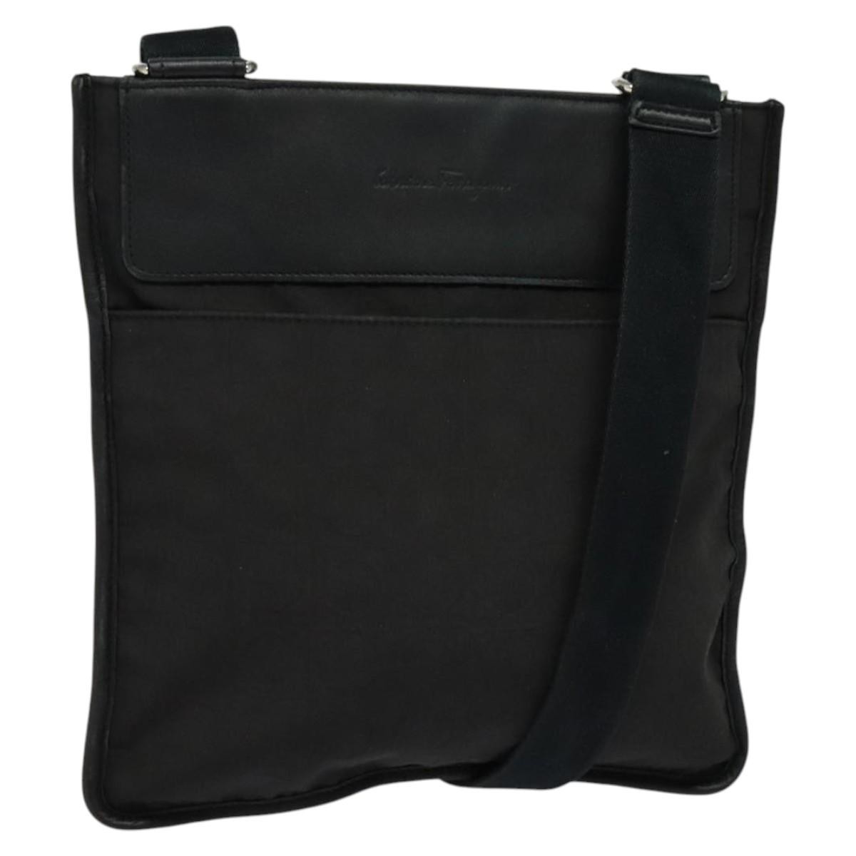 Salvatore Ferragamo Vintage Nylon Black Nylon Shoulder Bag Bag (Pre-Owned)