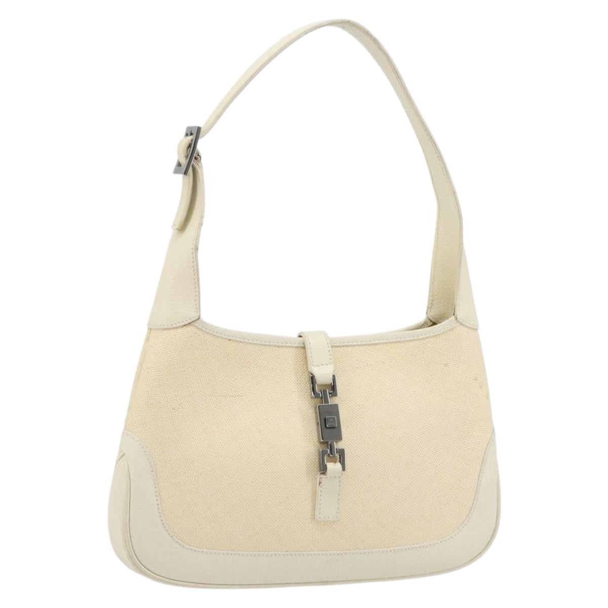 Gucci Jackie Hobo Gg Canvas Beige Canvas Shoulder Bag Bag (Pre-Owned)