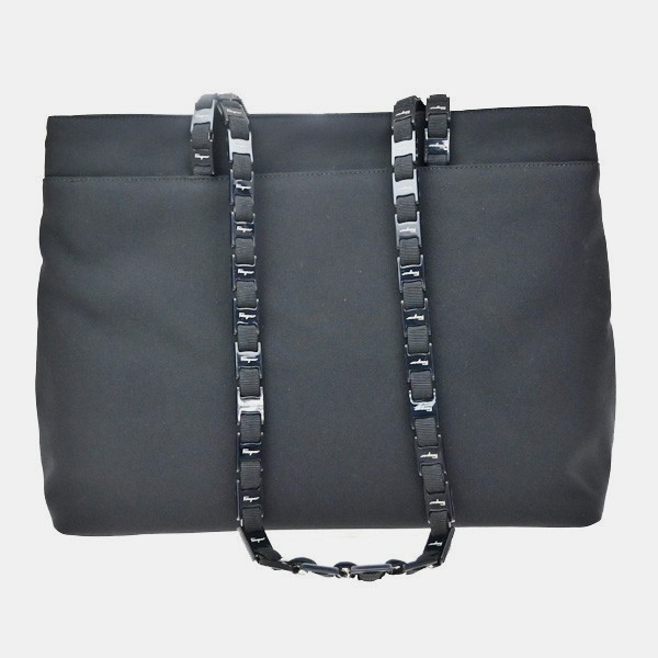 Salvatore Ferragamo Vala Tote Nylon Black Nylon Tote Bag Bag (Pre-Owned)