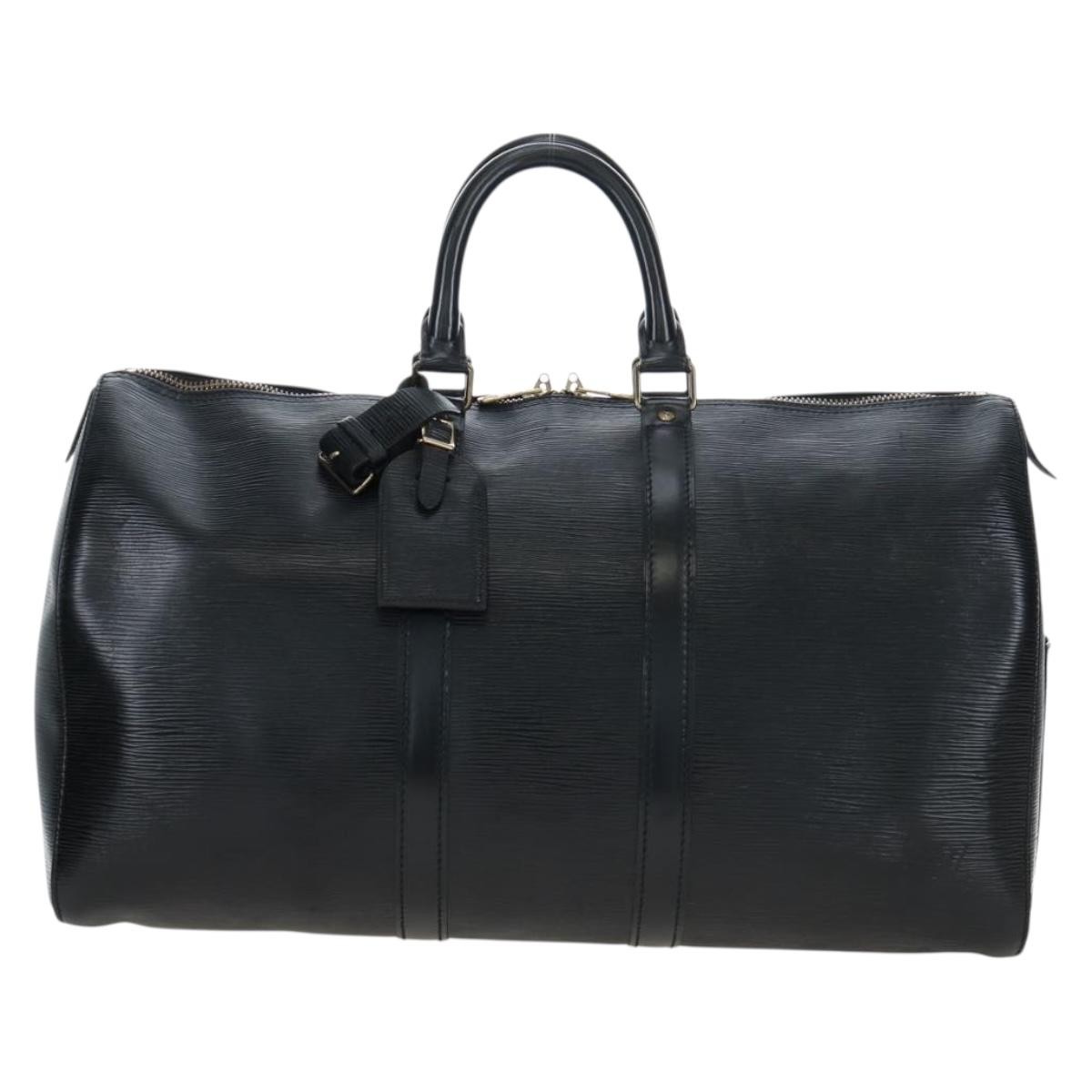 Louis Vuitton Keepall Epi Leather Black Leather Travel Bag Bag (Pre-Owned)