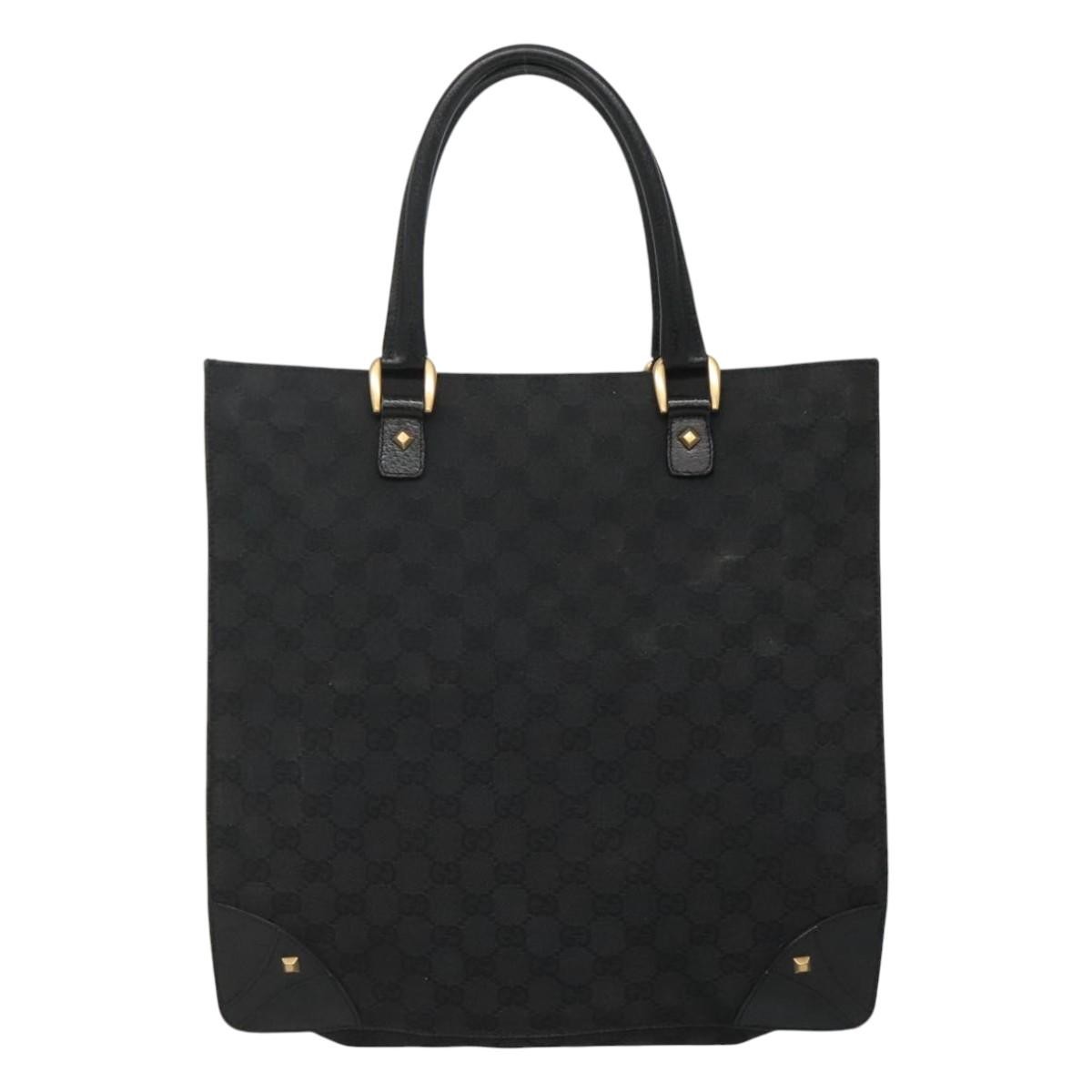 Gucci Nailhead Gg Canvas Black Canvas Tote Bag Bag (Pre-Owned)