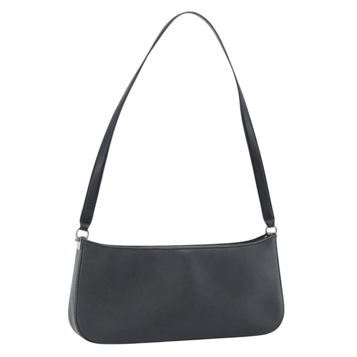 Salvatore Ferragamo Shoulder Leather Black Leather Shoulder Bag Bag (Pre-Owned)