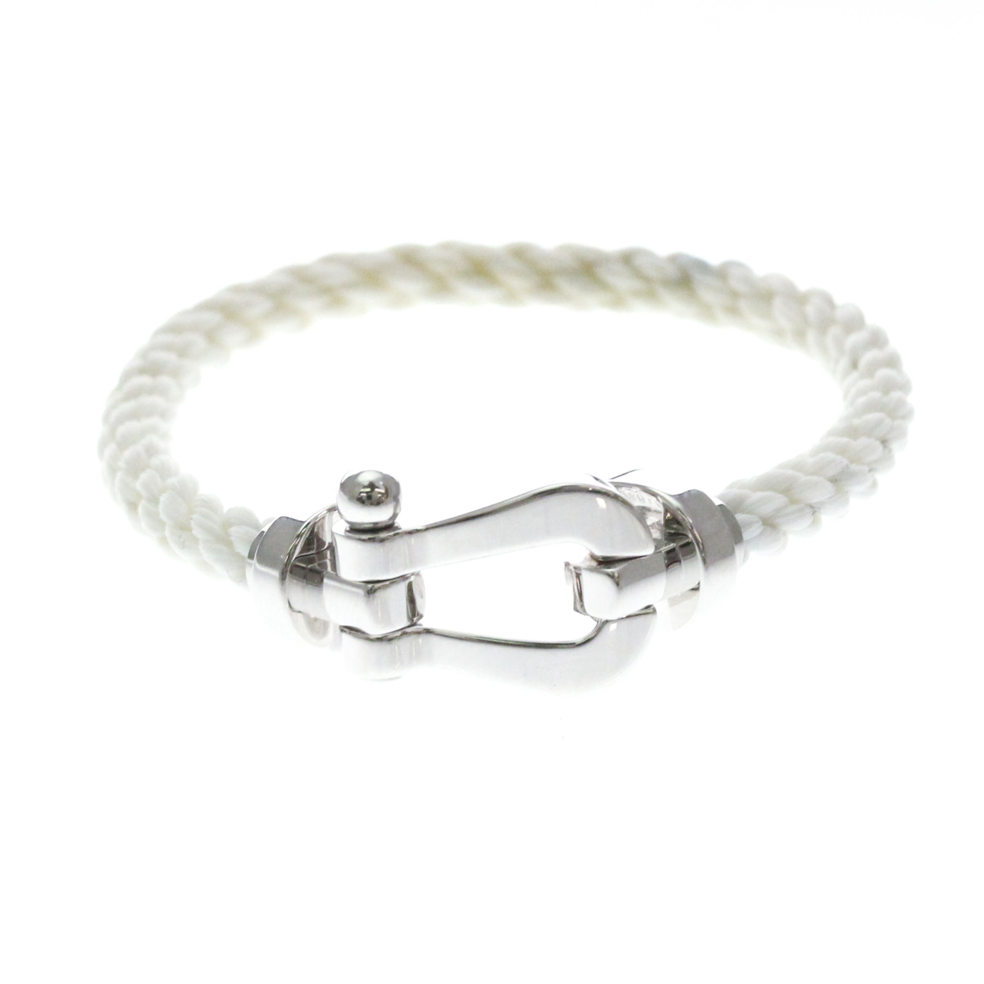 Fred Paris Force 10 Interchangeable Woven Cord And 18K Rose Gold With Diamonds Silver White_Gold Bracelet Jewelry (Pre-Owned)