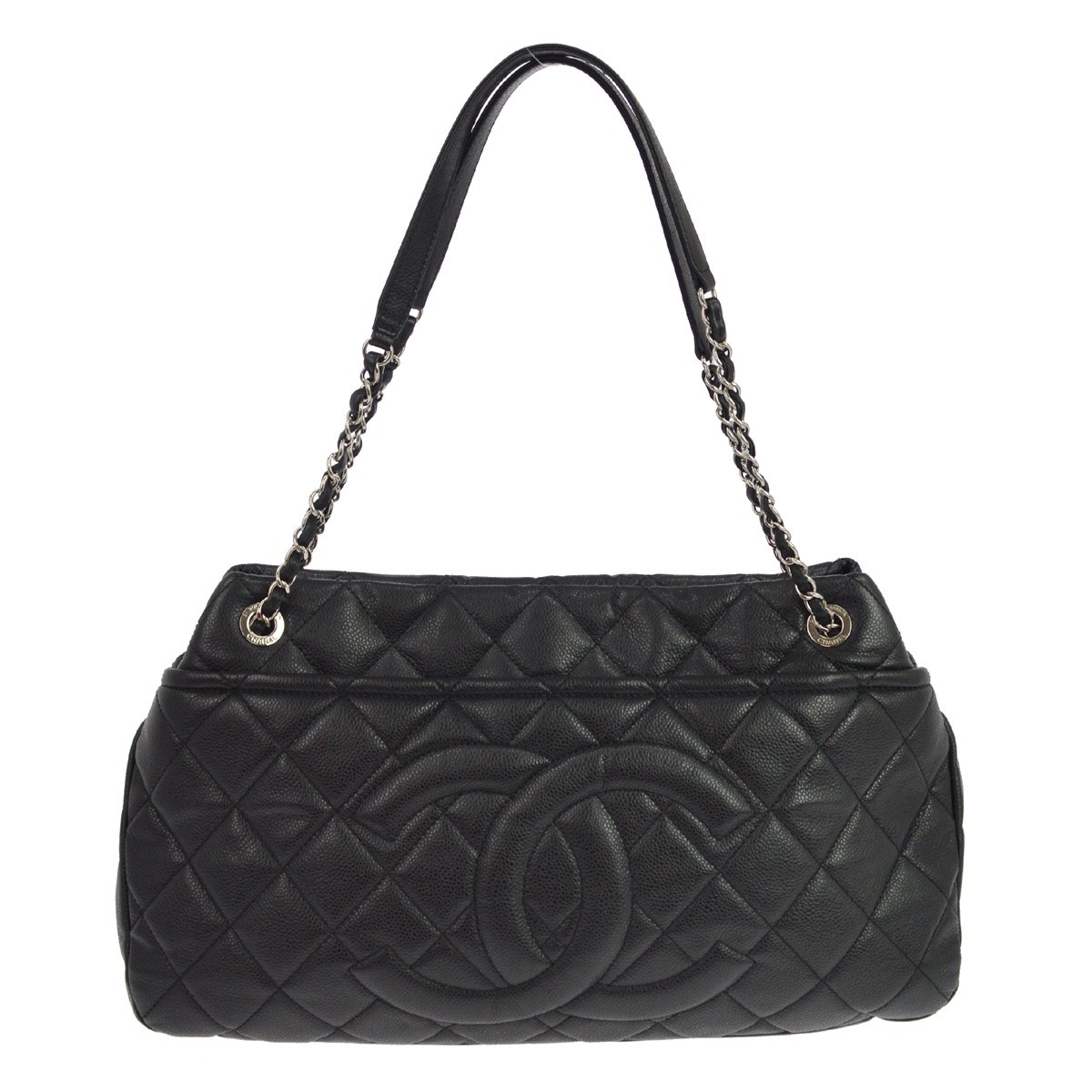 Chanel Timeless Cc Soft Quilted Caviar Black Leather Tote Bag Bag (Pre-Owned)