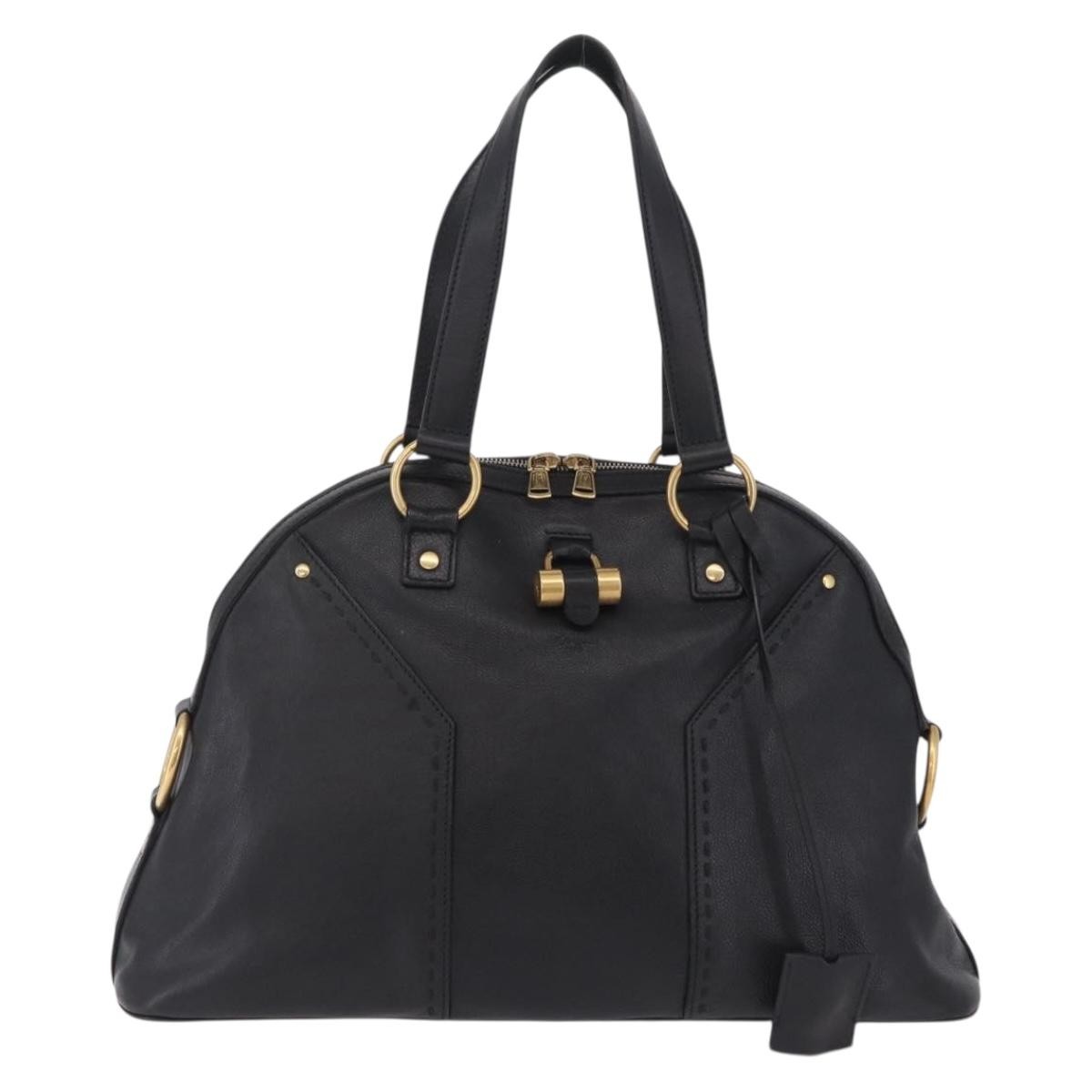 Saint Laurent Muse Leather Black Leather Shoulder Bag Bag (Pre-Owned)