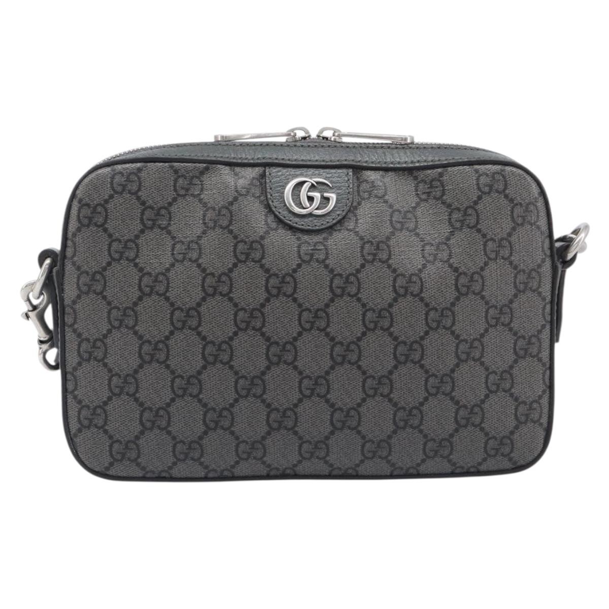 Gucci Ophidia Zip Wristlet Gg Coated Canvas Gray Canvas Shoulder Bag Bag (Pre-Owned)