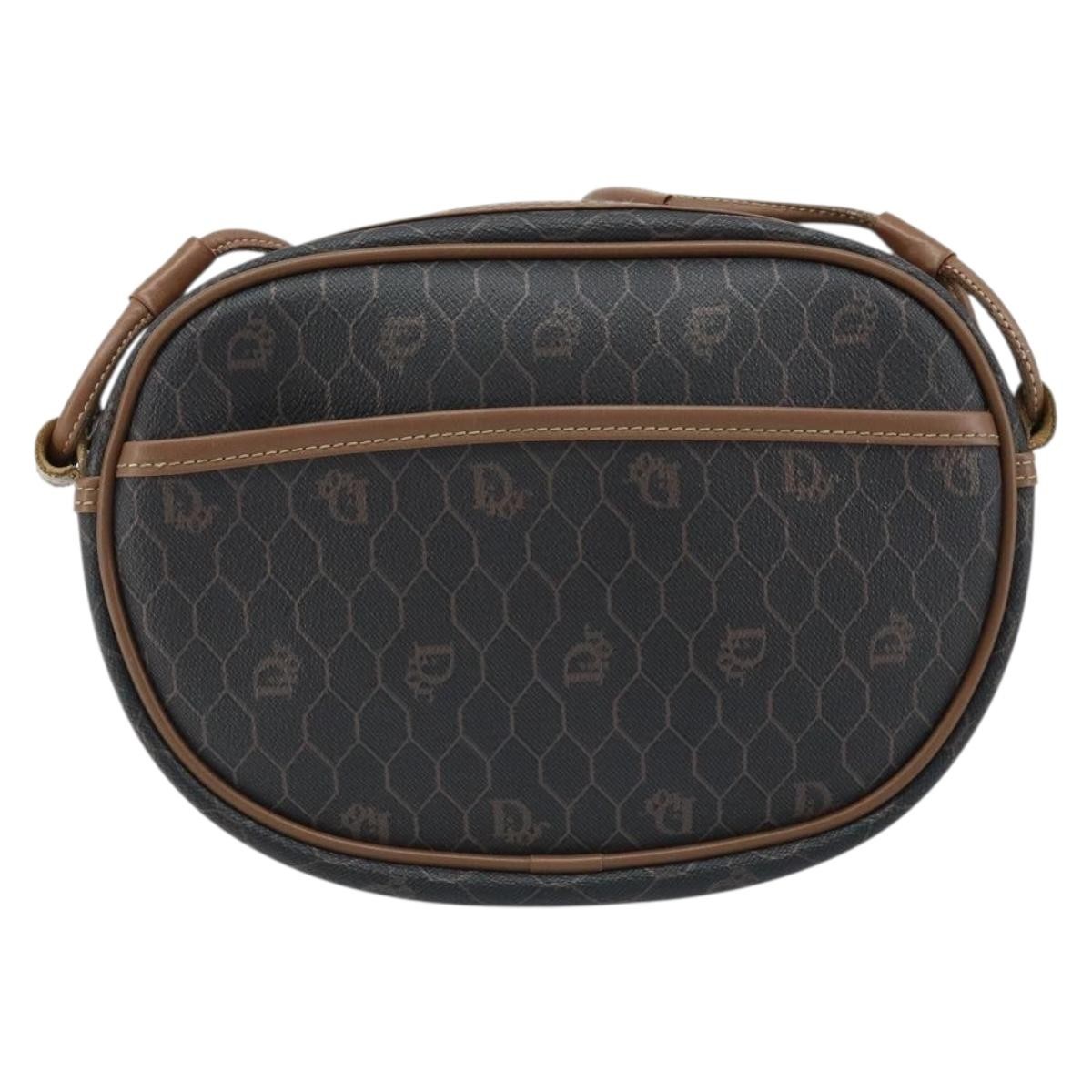 Christian Dior Vintage Honeycomb Zip Coated Canvas Black Canvas Clutche & Pouche Bag (Pre-Owned)