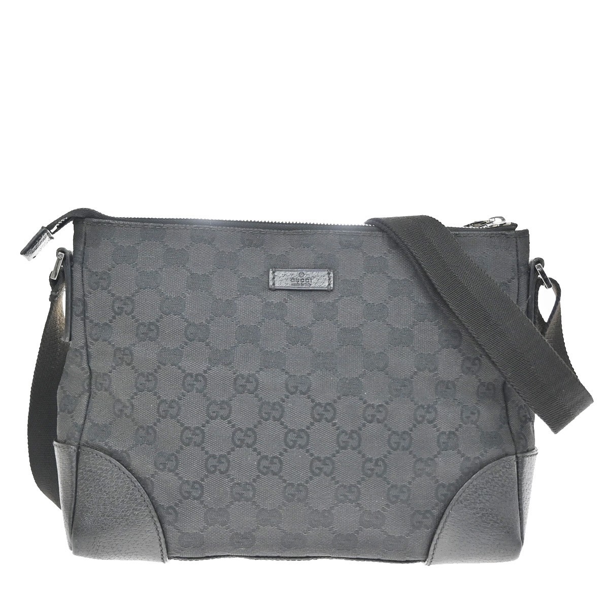 Gucci Web Loop Gg Canvas Black Canvas Shoulder Bag Bag (Pre-Owned)
