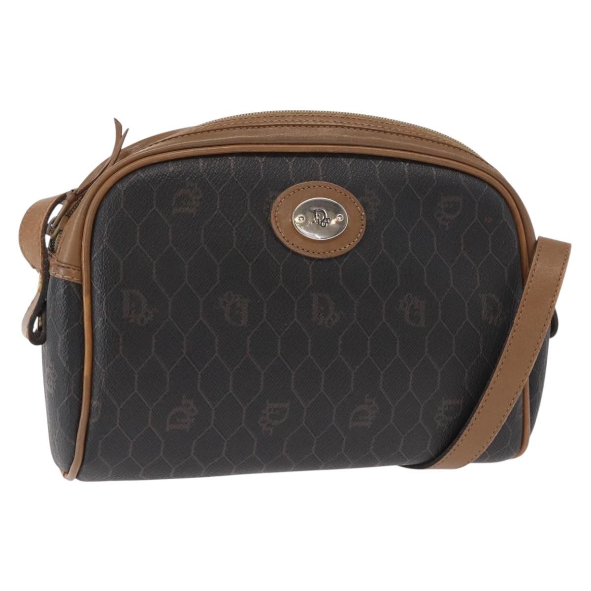 Christian Dior Vintage Honeycomb Zip Coated Canvas Black Canvas Clutche & Pouche Bag (Pre-Owned)