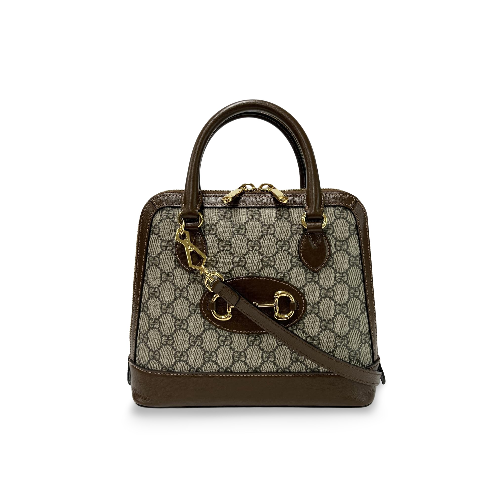 Gucci Horsebit 1955 Gg Coated Canvas With Leather Brown Other Shoulder Bag Bag (Pre-Owned)