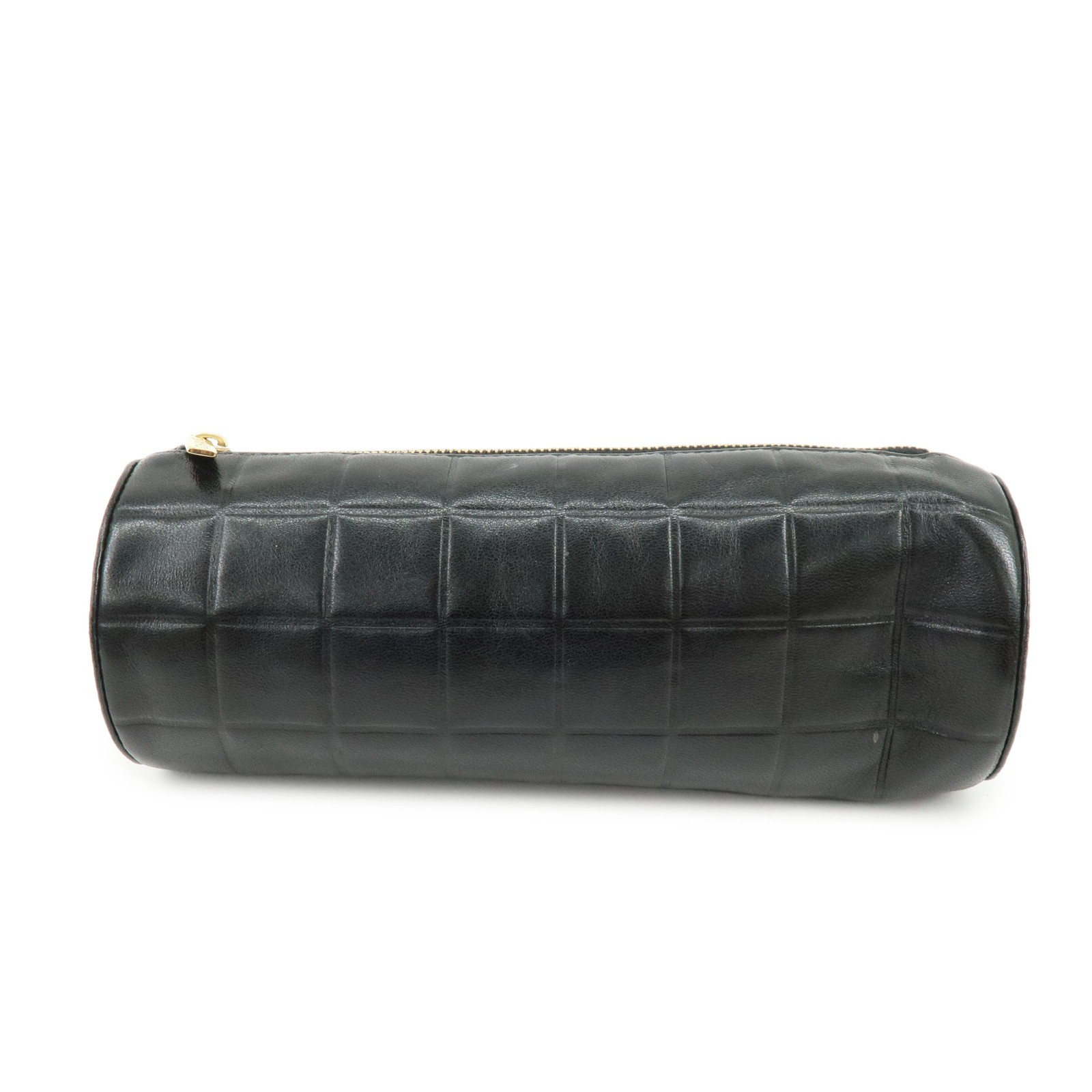 Chanel Chocolate Bar Cosmetic Quilted Lambskin Black Leather Toiletry Case Accessory (Pre-Owned)
