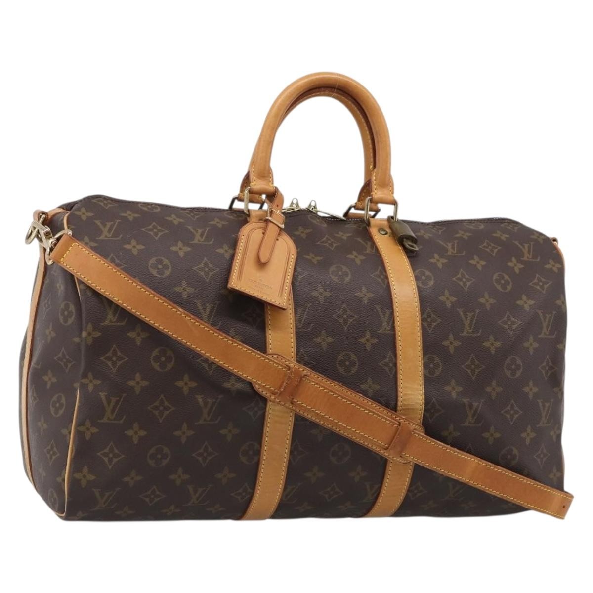 Louis Vuitton Keepall Bandouliere Monogram Canvas Brown Canvas Travel Bag Bag (Pre-Owned)