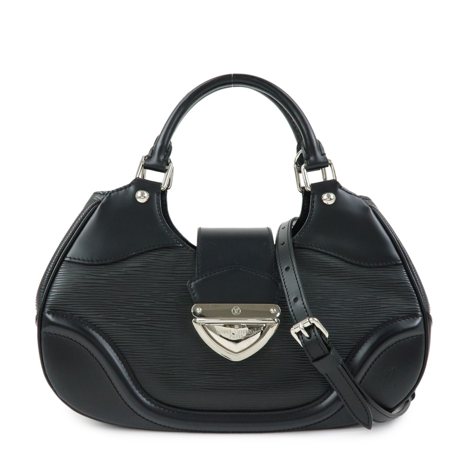 Louis Vuitton Montaigne Sac Epi Leather Black Leather Handbag (Pre-Owned)