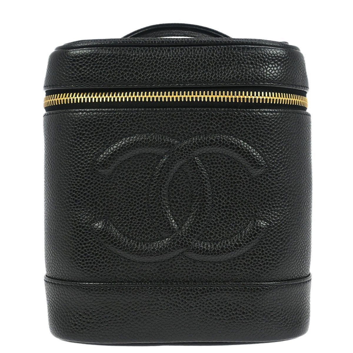 Chanel Vintage Timeless Cosmetic Case Caviar Black Leather Clutche & Pouche Bag (Pre-Owned)