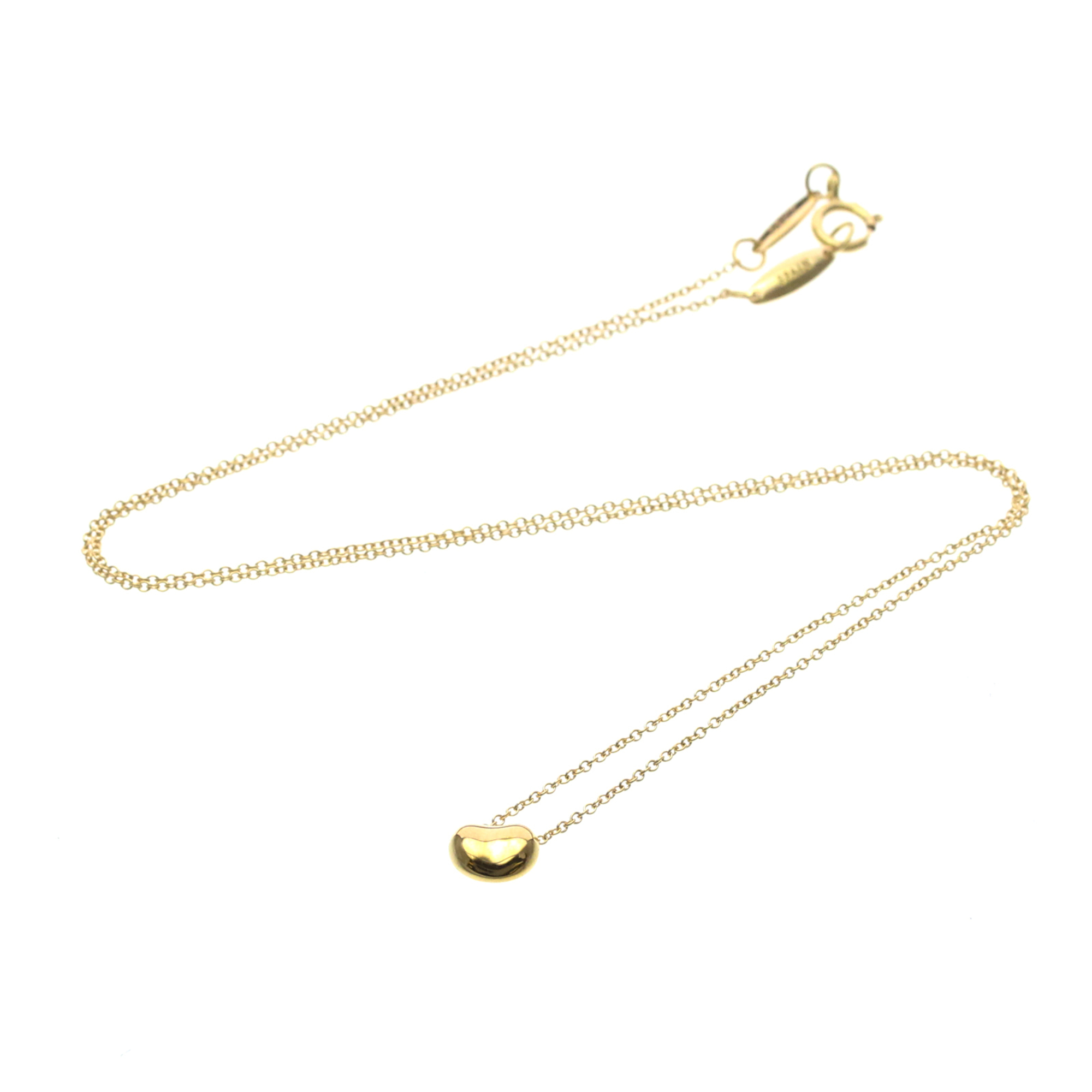 Tiffany & Co. Elsa Peretti Bean Pendant 18K Yellow Gold Gold Pink_Gold Necklace Jewelry (Pre-Owned)