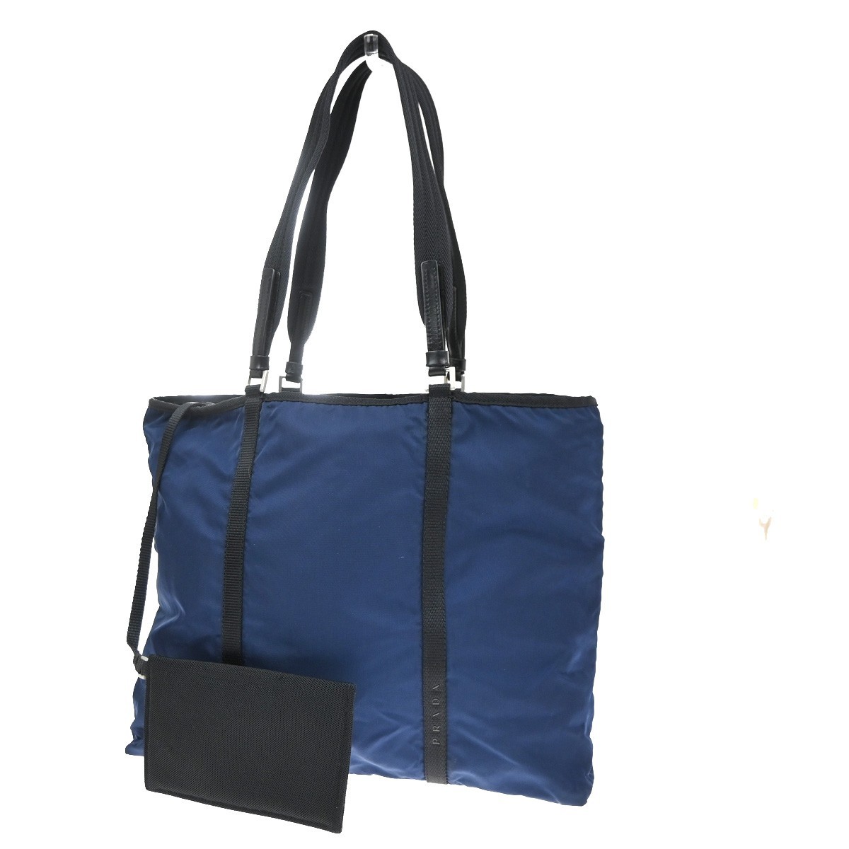 Prada Shoulder Canvas And Leather Blue Nylon Shoulder Bag Bag (Pre-Owned)