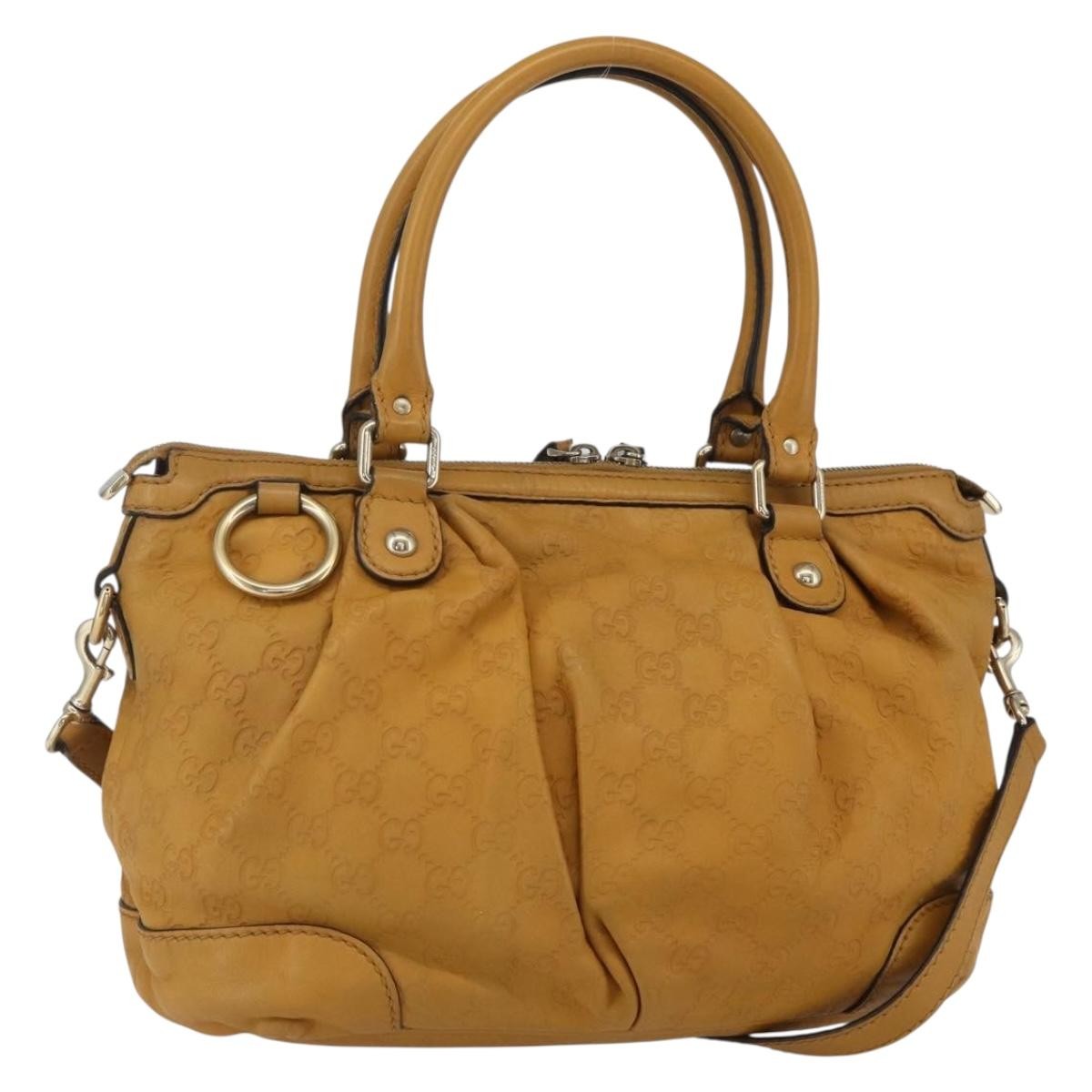 Gucci Sukey Top Handle Satchel Guccissima Leather Brown Leather Handbag (Pre-Owned)