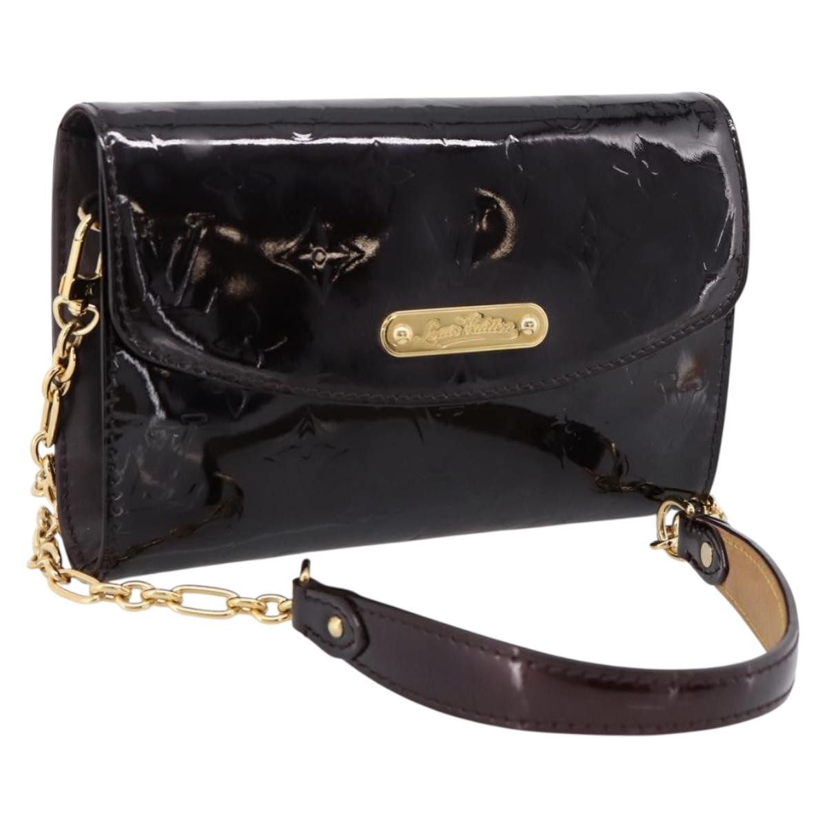 Louis Vuitton Bel Air Pochette Monogram Vernis Burgundy Patent_Leather Clutche & Pouche Bag (Pre-Owned)