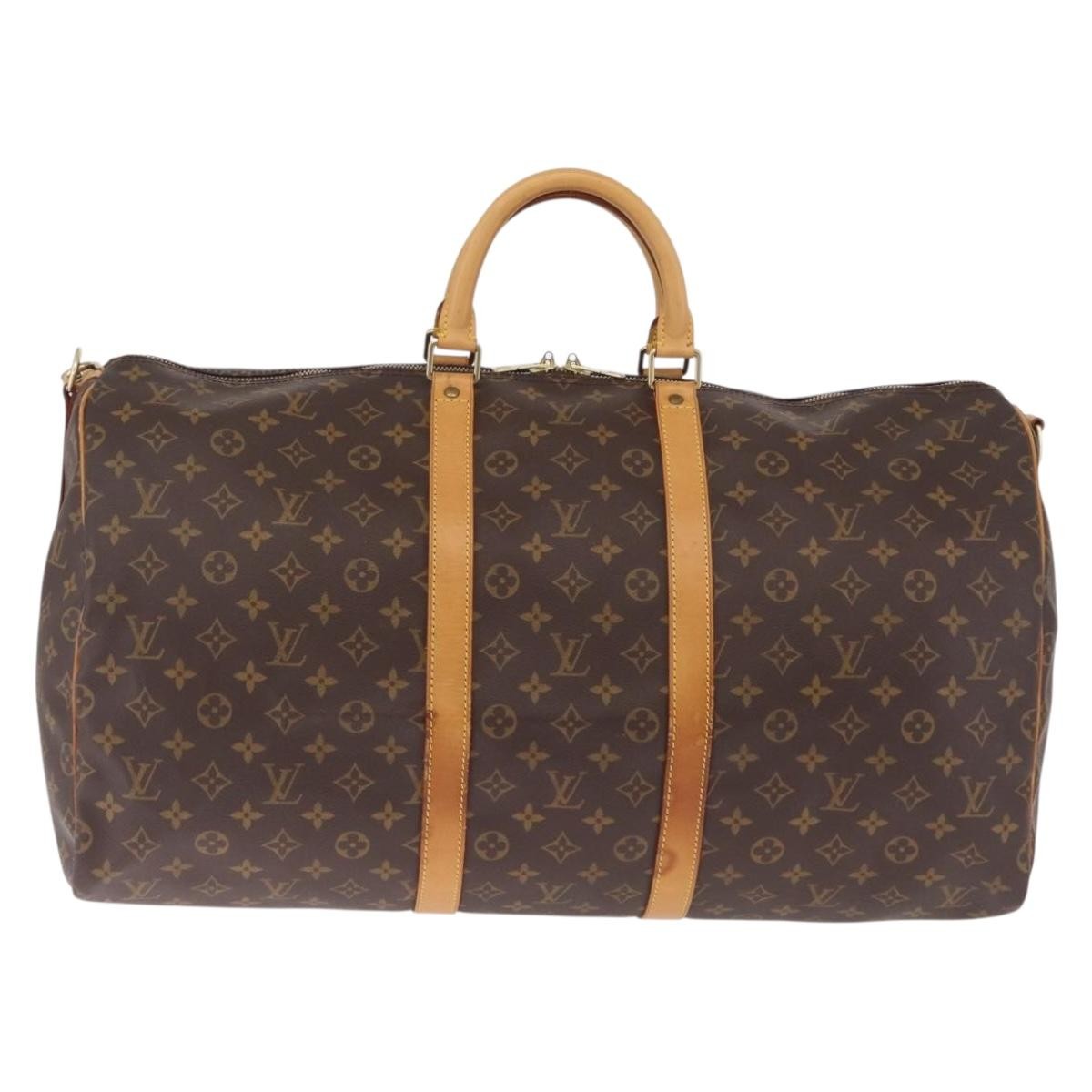 Louis Vuitton Keepall Bandouliere Monogram Canvas Brown Canvas Travel Bag Bag (Pre-Owned)