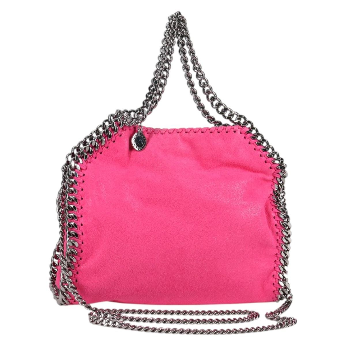 Stella Mccartney Falabella Fold Over Chain Fringe Shaggy Deer Pink Suede Shoulder Bag Bag (Pre-Owned)