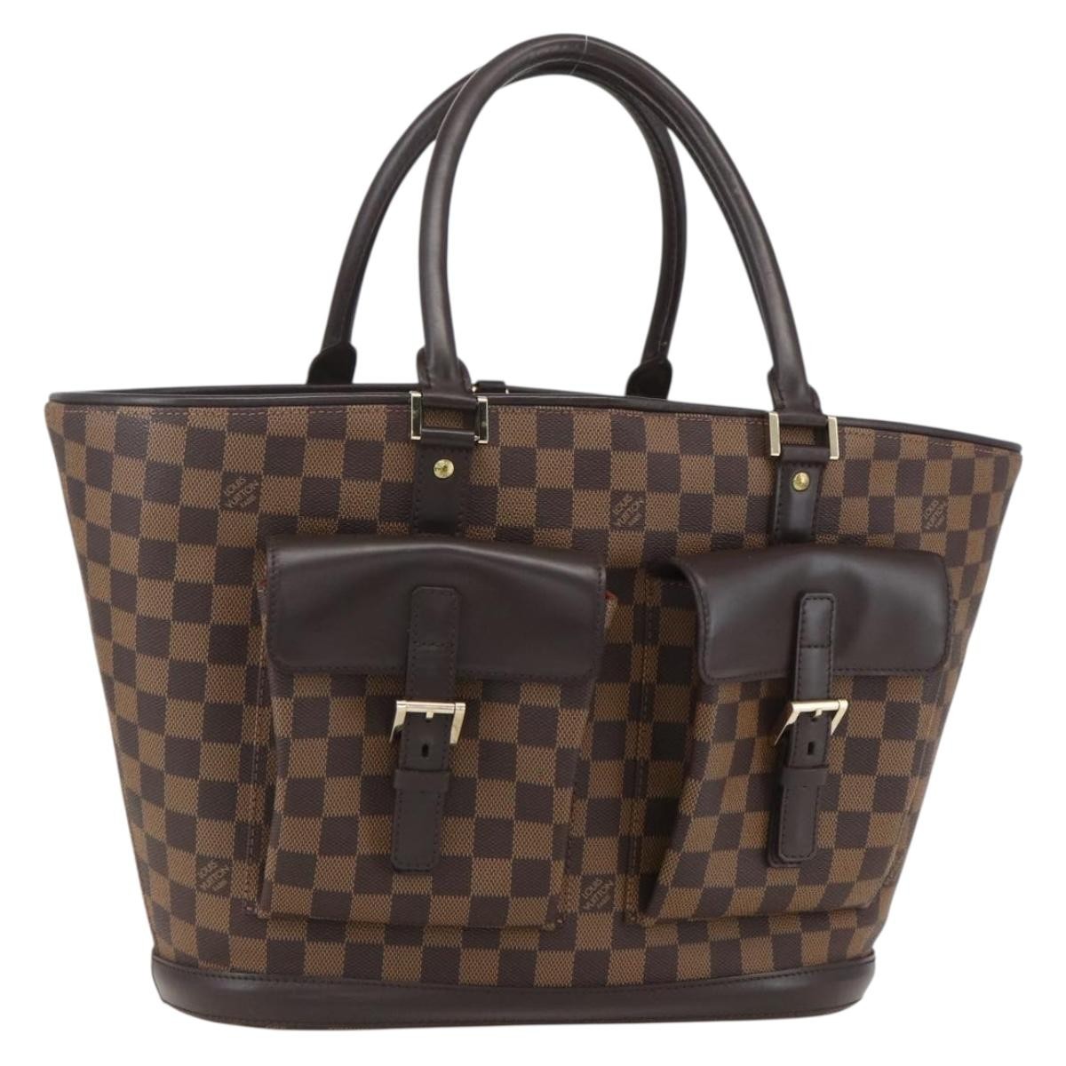 Louis Vuitton Manosque Damier Brown Canvas Handbag (Pre-Owned)