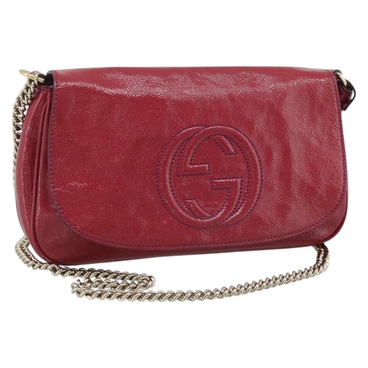 Gucci Soho Chain Patent Pink Patent_Leather Crossbody Bag Bag (Pre-Owned)