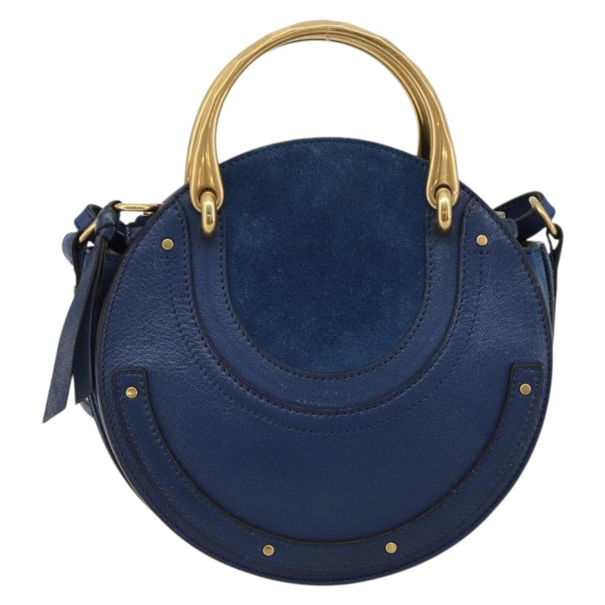 Chloe Pixie Leather And Suede Blue Leather Crossbody Bag Bag (Pre-Owned)